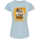 Zombie Teacher Love Brains Halloween Funny Womens Petite Cut T-Shirt Light Blue