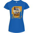 Zombie Teacher Love Brains Halloween Funny Womens Petite Cut T-Shirt Royal Blue