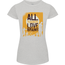 Zombie Teacher Love Brains Halloween Funny Womens Petite Cut T-Shirt Sports Grey