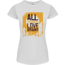 Zombie Teacher Love Brains Halloween Funny Womens Petite Cut T-Shirt White