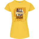 Zombie Teacher Love Brains Halloween Funny Womens Petite Cut T-Shirt Yellow