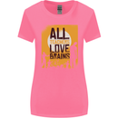 Zombie Teacher Love Brains Halloween Funny Womens Wider Cut T-Shirt Azalea