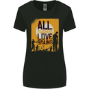 Zombie Teacher Love Brains Halloween Funny Womens Wider Cut T-Shirt Black