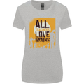Zombie Teacher Love Brains Halloween Funny Womens Wider Cut T-Shirt Sports Grey