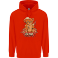 Zombie Teddy Bear Halloween Gothic Murder Childrens Kids Hoodie Bright Red