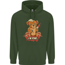 Zombie Teddy Bear Halloween Gothic Murder Childrens Kids Hoodie Forest Green