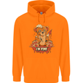 Zombie Teddy Bear Halloween Gothic Murder Childrens Kids Hoodie Orange