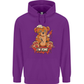 Zombie Teddy Bear Halloween Gothic Murder Childrens Kids Hoodie Purple