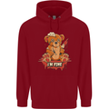 Zombie Teddy Bear Halloween Gothic Murder Childrens Kids Hoodie Red