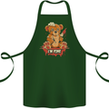 Zombie Teddy Bear Halloween Gothic Murder Cotton Apron 100% Organic Forest Green