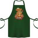 Zombie Teddy Bear Halloween Gothic Murder Cotton Apron 100% Organic Forest Green