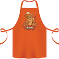 Zombie Teddy Bear Halloween Gothic Murder Cotton Apron 100% Organic Orange