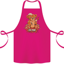 Zombie Teddy Bear Halloween Gothic Murder Cotton Apron 100% Organic Pink