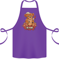 Zombie Teddy Bear Halloween Gothic Murder Cotton Apron 100% Organic Purple