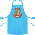 Zombie Teddy Bear Halloween Gothic Murder Cotton Apron 100% Organic Turquoise