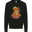 Zombie Teddy Bear Halloween Gothic Murder Kids Sweatshirt Jumper Black