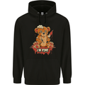 Zombie Teddy Bear Halloween Gothic Murder Mens 80% Cotton Hoodie Black