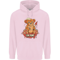 Zombie Teddy Bear Halloween Gothic Murder Mens 80% Cotton Hoodie Light Pink