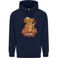 Zombie Teddy Bear Halloween Gothic Murder Mens 80% Cotton Hoodie Navy Blue