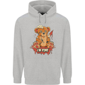 Zombie Teddy Bear Halloween Gothic Murder Mens 80% Cotton Hoodie Sports Grey