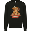 Zombie Teddy Bear Halloween Gothic Murder Mens Sweatshirt Jumper Black