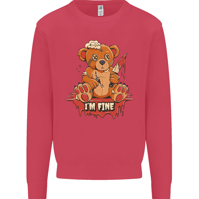 Zombie Teddy Bear Halloween Gothic Murder Mens Sweatshirt Jumper Heliconia