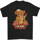 Zombie Teddy Bear Halloween Gothic Murder Mens T-Shirt 100% Cotton Black