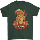 Zombie Teddy Bear Halloween Gothic Murder Mens T-Shirt 100% Cotton Forest Green