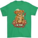 Zombie Teddy Bear Halloween Gothic Murder Mens T-Shirt 100% Cotton Irish Green