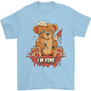 Zombie Teddy Bear Halloween Gothic Murder Mens T-Shirt 100% Cotton Light Blue