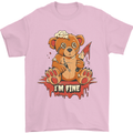 Zombie Teddy Bear Halloween Gothic Murder Mens T-Shirt 100% Cotton Light Pink