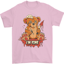 Zombie Teddy Bear Halloween Gothic Murder Mens T-Shirt 100% Cotton Light Pink