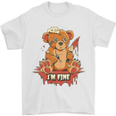 Zombie Teddy Bear Halloween Gothic Murder Mens T-Shirt 100% Cotton White