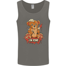 Zombie Teddy Bear Halloween Gothic Murder Mens Vest Tank Top Charcoal