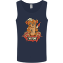 Zombie Teddy Bear Halloween Gothic Murder Mens Vest Tank Top Navy Blue