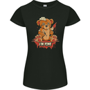Zombie Teddy Bear Halloween Gothic Murder Womens Petite Cut T-Shirt Black