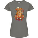 Zombie Teddy Bear Halloween Gothic Murder Womens Petite Cut T-Shirt Charcoal