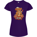 Zombie Teddy Bear Halloween Gothic Murder Womens Petite Cut T-Shirt Purple