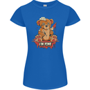 Zombie Teddy Bear Halloween Gothic Murder Womens Petite Cut T-Shirt Royal Blue