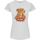 Zombie Teddy Bear Halloween Gothic Murder Womens Petite Cut T-Shirt White