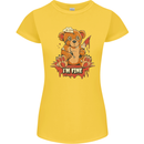 Zombie Teddy Bear Halloween Gothic Murder Womens Petite Cut T-Shirt Yellow