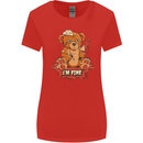 Zombie Teddy Bear Halloween Gothic Murder Womens Wider Cut T-Shirt Red