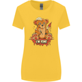 Zombie Teddy Bear Halloween Gothic Murder Womens Wider Cut T-Shirt Yellow